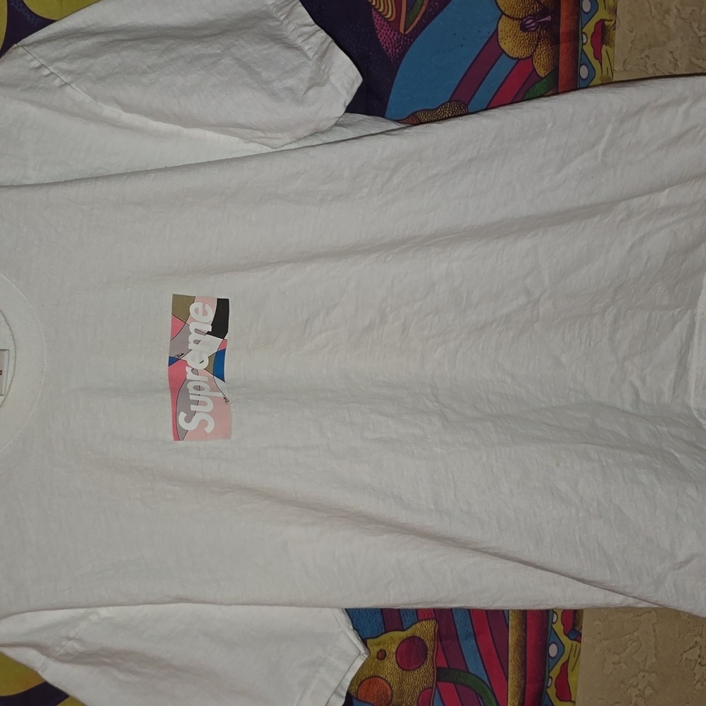 Supreme X Emilio Pucci Box Logo White Men's T-Shirt